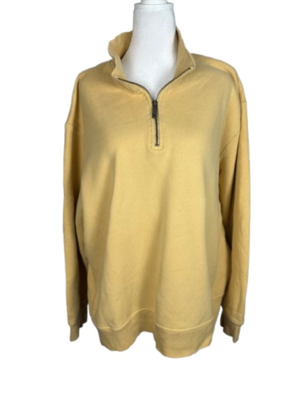 Eddie Bauer Women’s Zip-Neck Sweatshirt in Mustard Yellow Size 3XL
